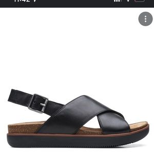 Clarks unstructured leather cork sandals 39.5/9